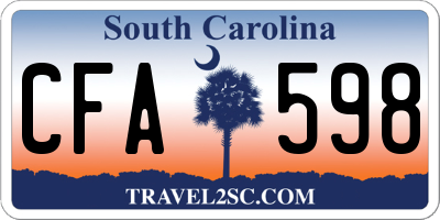 SC license plate CFA598