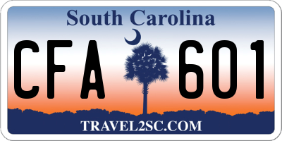 SC license plate CFA601