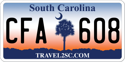 SC license plate CFA608
