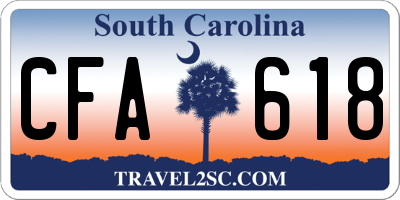 SC license plate CFA618