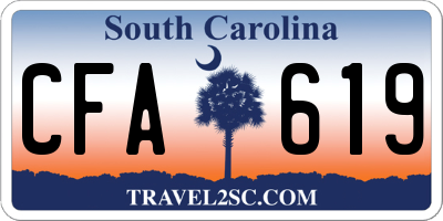 SC license plate CFA619