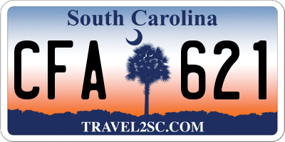 SC license plate CFA621