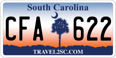 SC license plate CFA622