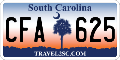 SC license plate CFA625