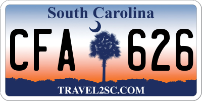 SC license plate CFA626