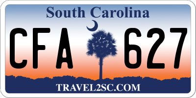 SC license plate CFA627