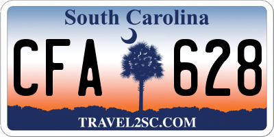 SC license plate CFA628