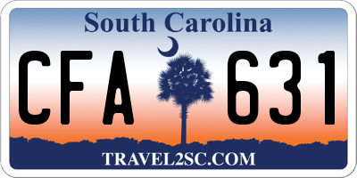 SC license plate CFA631
