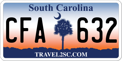 SC license plate CFA632