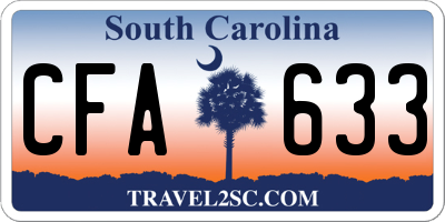 SC license plate CFA633