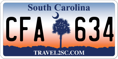 SC license plate CFA634