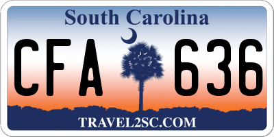 SC license plate CFA636