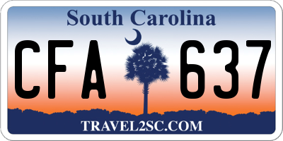 SC license plate CFA637