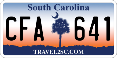 SC license plate CFA641