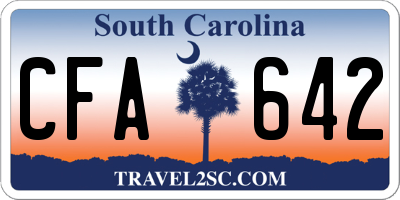 SC license plate CFA642