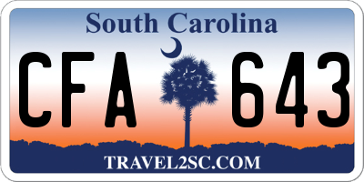 SC license plate CFA643