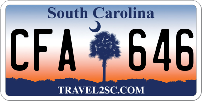 SC license plate CFA646