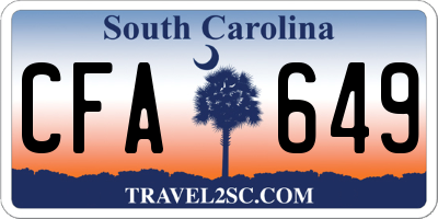 SC license plate CFA649