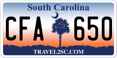 SC license plate CFA650