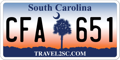 SC license plate CFA651
