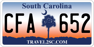SC license plate CFA652