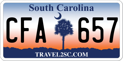 SC license plate CFA657