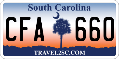 SC license plate CFA660