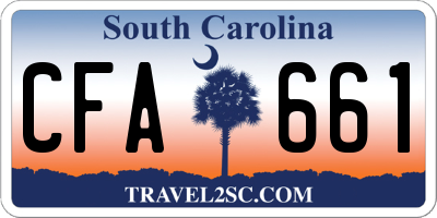 SC license plate CFA661
