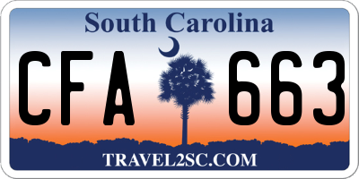 SC license plate CFA663