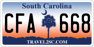 SC license plate CFA668