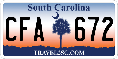 SC license plate CFA672