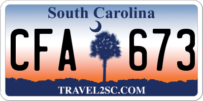 SC license plate CFA673