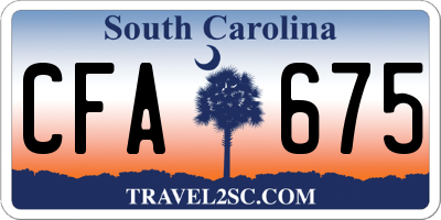 SC license plate CFA675