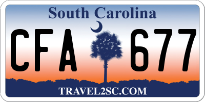 SC license plate CFA677