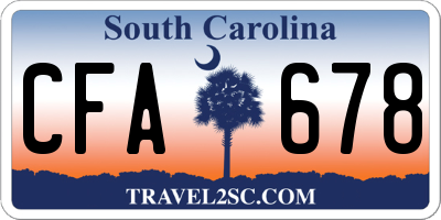 SC license plate CFA678