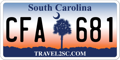 SC license plate CFA681