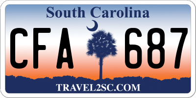SC license plate CFA687