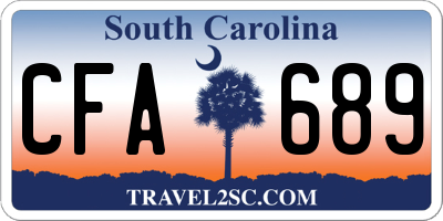 SC license plate CFA689