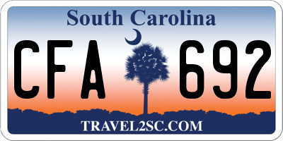 SC license plate CFA692
