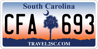 SC license plate CFA693