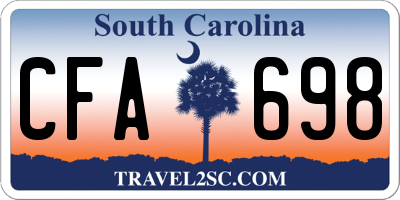 SC license plate CFA698