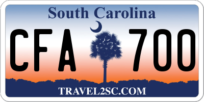 SC license plate CFA700