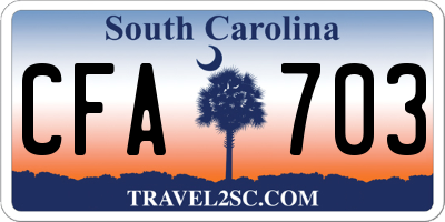 SC license plate CFA703