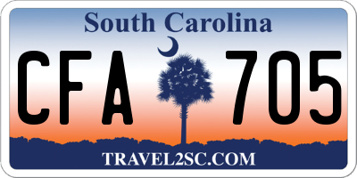 SC license plate CFA705
