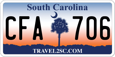 SC license plate CFA706