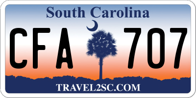 SC license plate CFA707