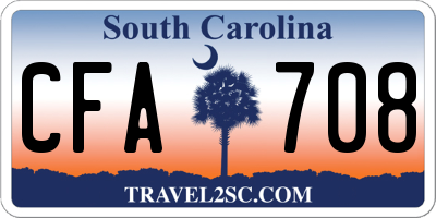 SC license plate CFA708