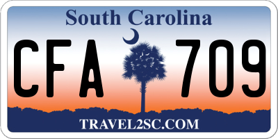 SC license plate CFA709