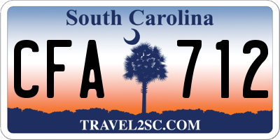 SC license plate CFA712