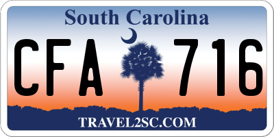 SC license plate CFA716